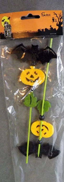 Svarta filtfladdermöss med pumpor - Halloweendekoration