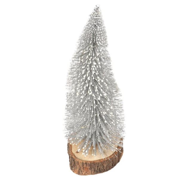 Joulukuusi LED-valoilla puisessa rungossa, paristokäyttöinen, 30 cm