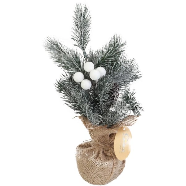 Luminen joulukuusi juutista koristeilla 28 cm