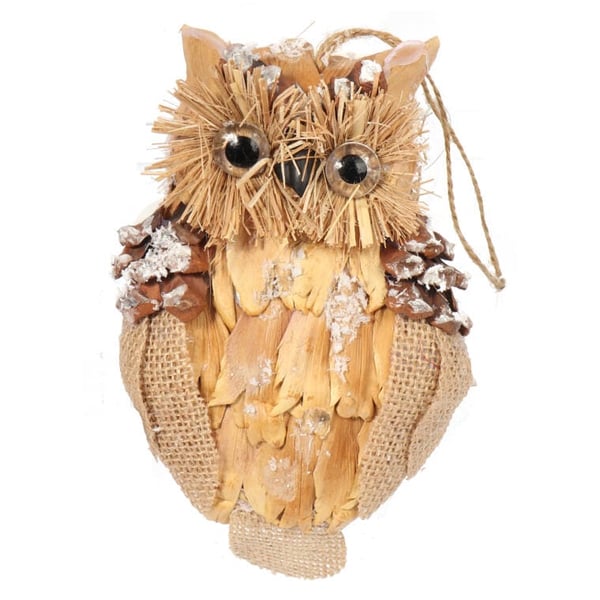 Jul-ugle-ophæng fremstillet af naturmateriale 17 cm
