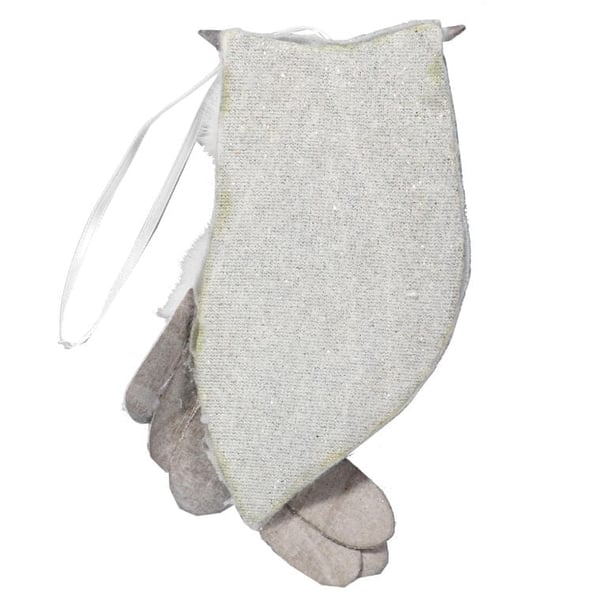 Jouluinen riipus samettinen hopeinen pöllö 17 CM