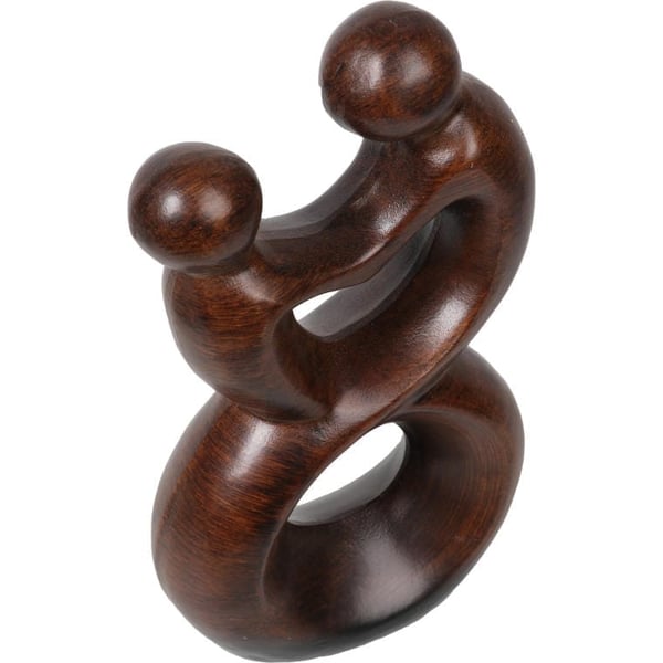 Keramisk pärfigur i brun färg 25x6x14 cm med halkfria gumminålar
