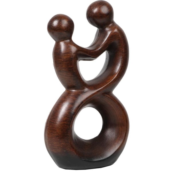Keramisk pärfigur i brun färg 25x6x14 cm med halkfria gumminålar