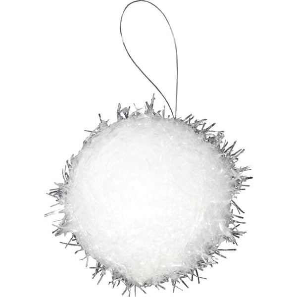 Set med 2 vita frigolitkulor 10 cm - snöglober för juldekorationer