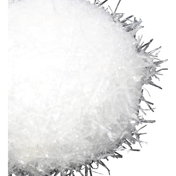 Set med 2 vita frigolitkulor 10 cm - snöglober för juldekorationer