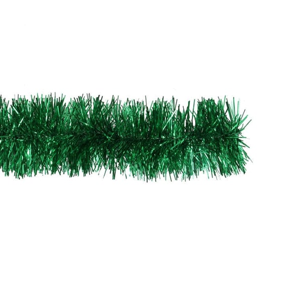 Vihreä joulukuusenketju metallisoidusta foliosta, halkaisija 7 cm, pituus 2 m.