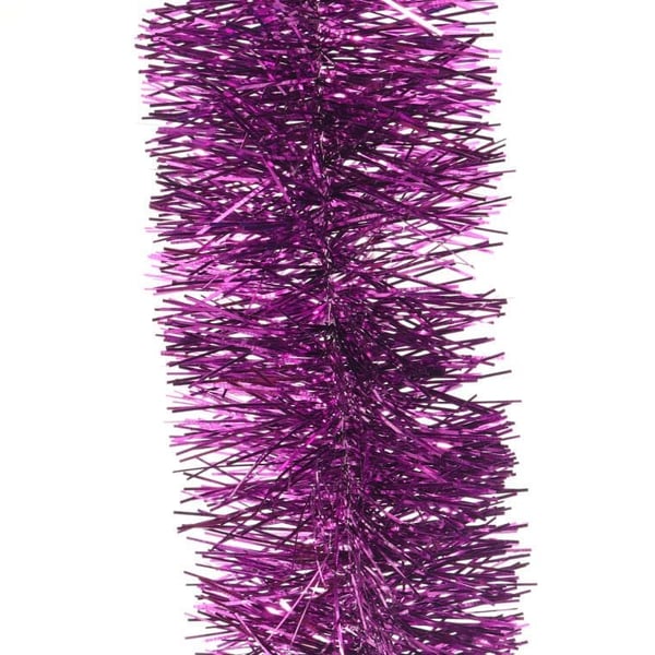 Violetti metallinhohtoinen folioon koristeltu joulukuusenketju, 7 cm x 2 m