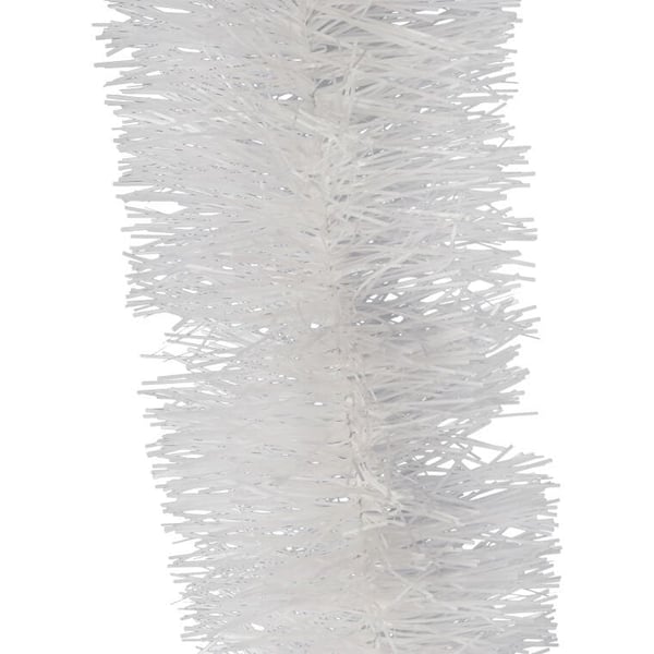 Valkoinen joulukuusenketju metallifoliosta, halkaisija 15 cm x 3 m - puolalainen tuote Goliat