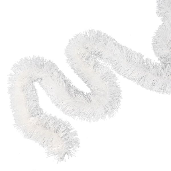 Valkoinen joulukuusenketju metallifoliosta, halkaisija 15 cm x 3 m - puolalainen tuote Goliat