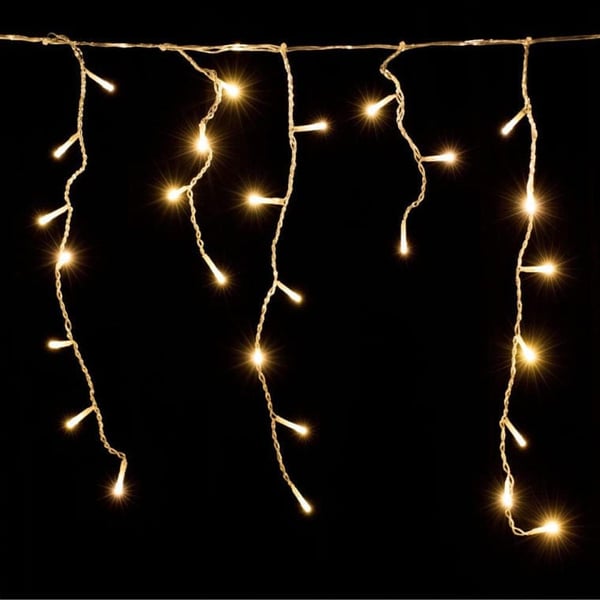 Lumihiutalevaloverho, 100 valoa lisäpistorasialla, 6,5 m, paristokäyttöinen, ulkokäyttöön