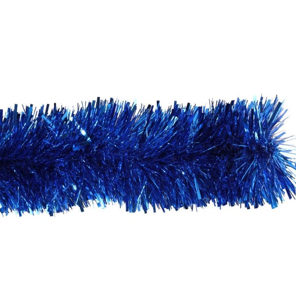 Goliath tummansininen metallinhohtoinen folioon koristeltu joulukuusenketju, 10 cm x 3 m, paksu/ohut leikkaus