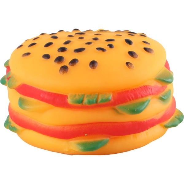 Färgglad gummihamburgarpipare för apportering för små och medelstora hundar