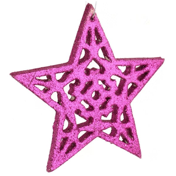 Violetti glitter-tähtiriipus 10 cm
