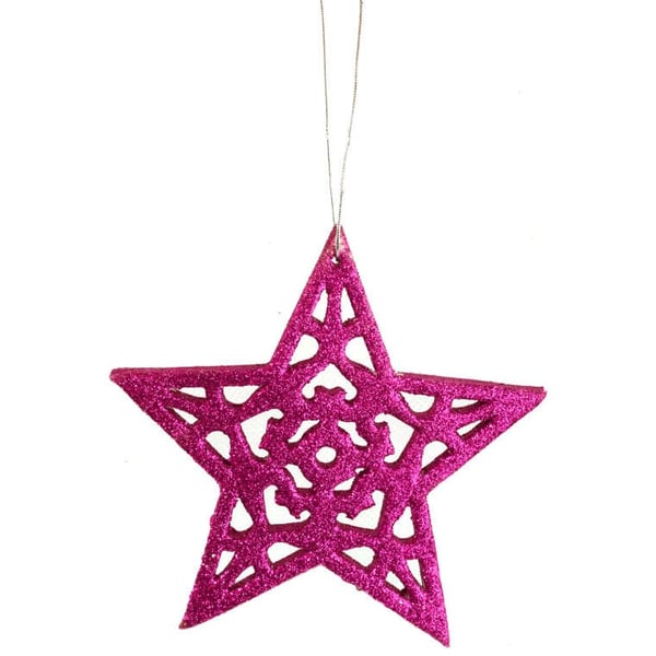 Violetti glitter-tähtiriipus 10 cm