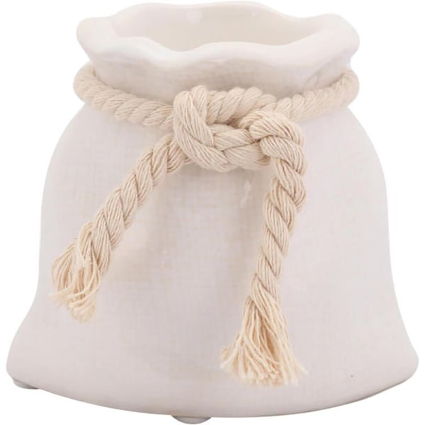 Keramisk lysestage Mini Pouch i hvidt