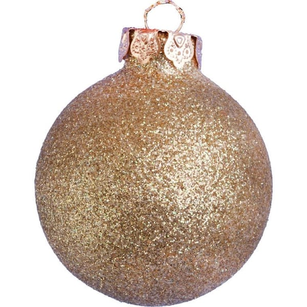 Elegantti 18 lasipallon setti samppanjanvärisenä, mattapintaisena, kiiltävänä ja glitterillä