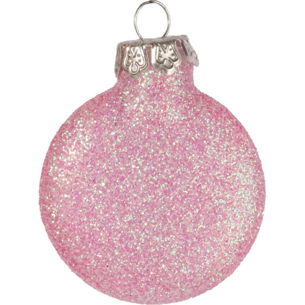 Set med 8 platta rosa glaskulor