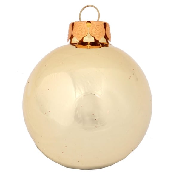 Kultaiset lasipallot kimalluskoristeilla - 5 kpl:n setti, 6 cm