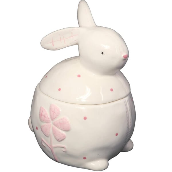 Pääsiäishahmo - Keraaminen astia pupun muotoon, valkoinen, 20 cm