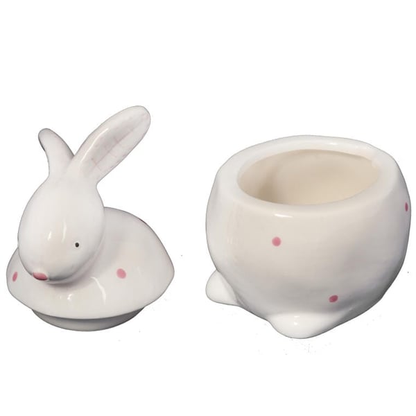 Pääsiäishahmo - Keraaminen astia pupun muotoon, valkoinen, 13 cm