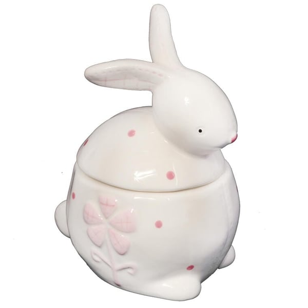 Pääsiäishahmo - Keraaminen astia pupun muotoon, valkoinen, 13 cm