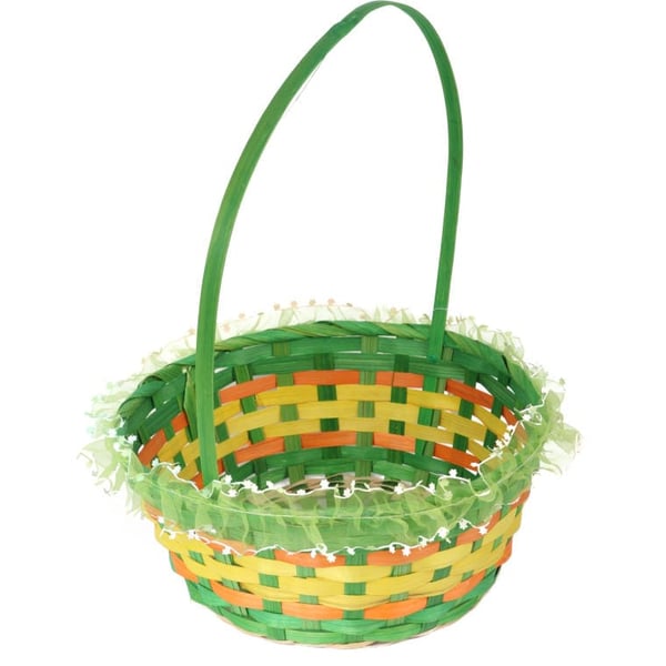 Pääsiäiskori röyhelöllä pääsiäiskoristeeseen, halkaisija 24 cm