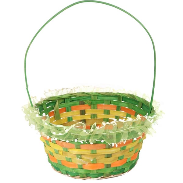 Pääsiäiskori röyhelöllä pääsiäiskoristeeseen, halkaisija 21 cm