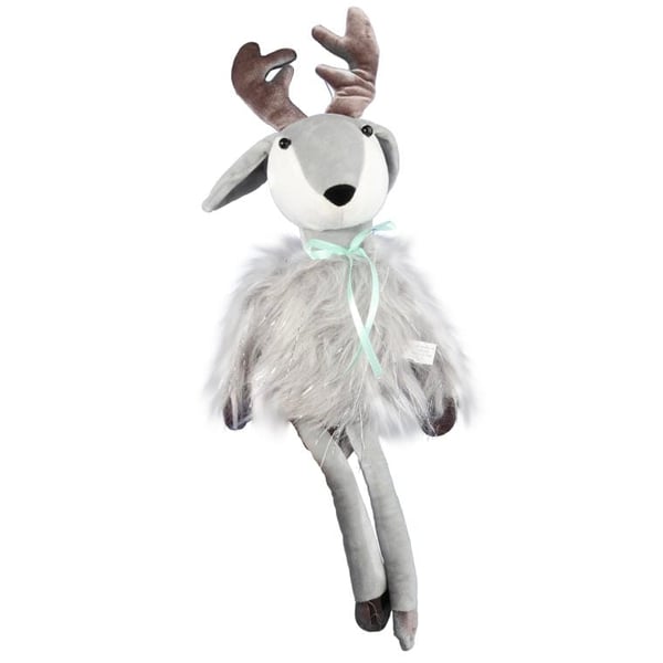 Jouluinen poro HIRVI istuen turkilla 43CM