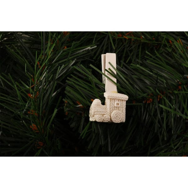 8 kpl junahahmoja ja klipsuja 4,5 cm - Valkoinen