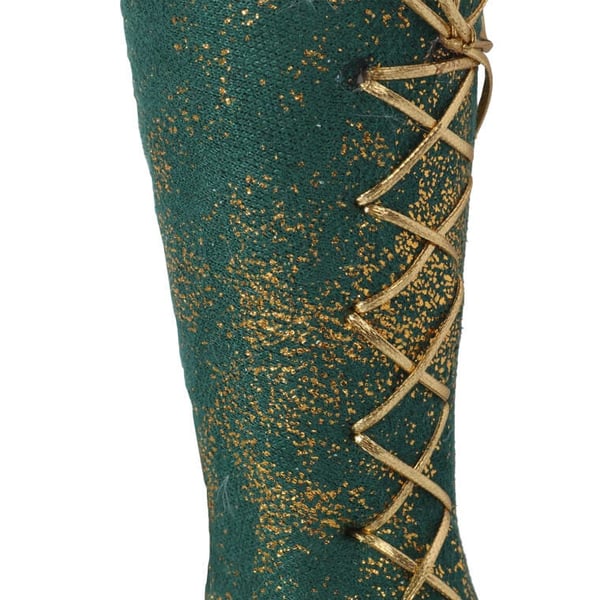 Joulukoriste riipus samettinen saapas vihreä 18 cm