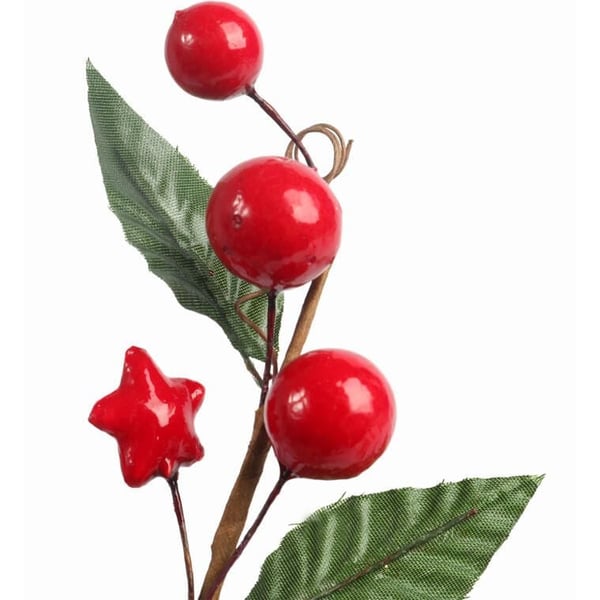 Joulukoriste Rowan Pik 18 cm Vihreä ja punainen