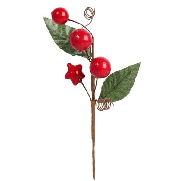 Joulukoriste Rowan Pik 18 cm Vihreä ja punainen