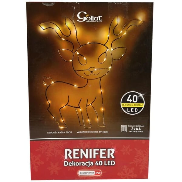 LED-valokoriste - Poro Lämmin Valkoinen 45 cm Paristokäyttöinen Sisäkäyttöön