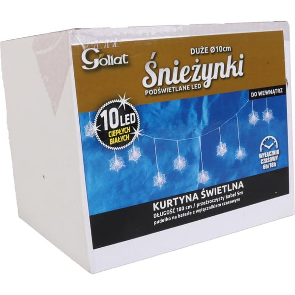 Hvid batteridrevet snøfnug LED-lysgardin med timer