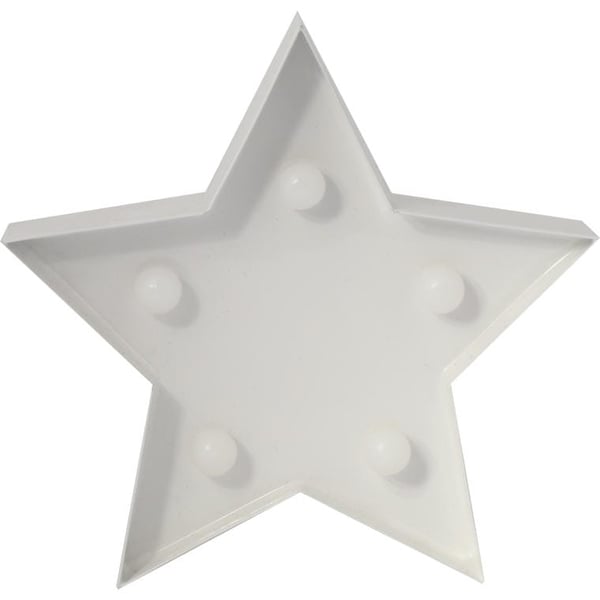 5 LED-tähteä, metallia, valaistu, 12 cm