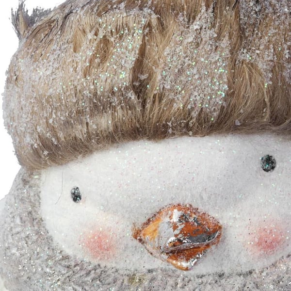 Keramisk fugl på metallben med glitter - julepynt, højde 47 cm