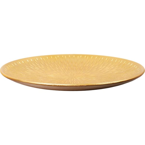 2 kultaisen puisen pyöreän tarjottimen setti, halkaisijat 40 cm ja 30 cm