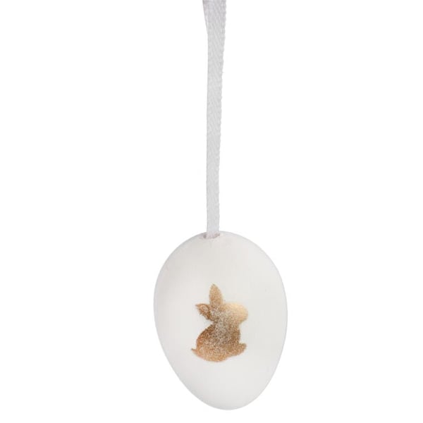12 värikkään pääsiäismunan setti riipuksiin kultakoristeella 4 cm