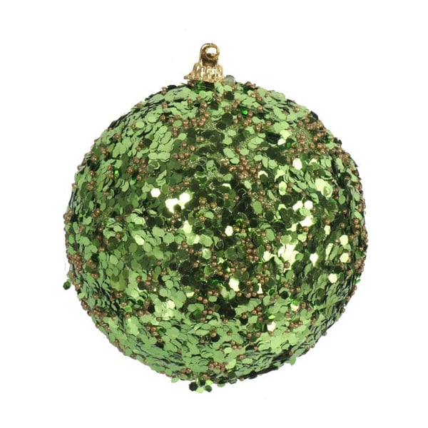 Elegantit styrox-pallot vihreällä kimalluksella 10 cm - 2 kpl setti