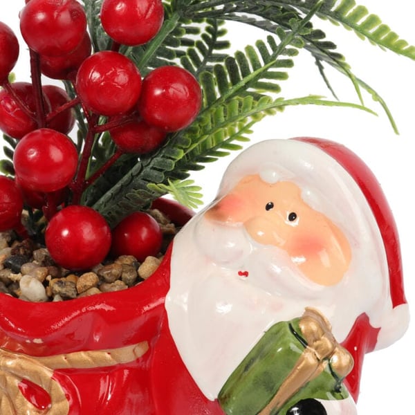 Keraaminen joulukoriste Santa mehikasveilla