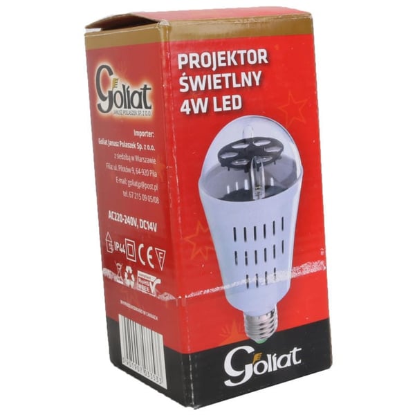 4W LED-projektorlampe til indendørs brug 11,5x6,9 cm, AC220-240V, DC14V, IP44