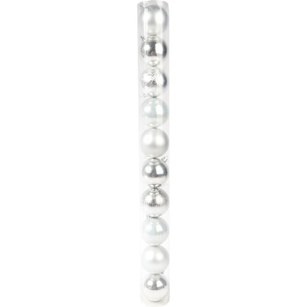 10 muovipallon setti, 6 CM, hopea