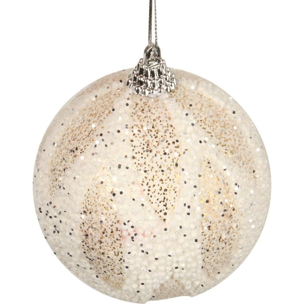 Vit och guldfärgad glitterfrrigolitkula