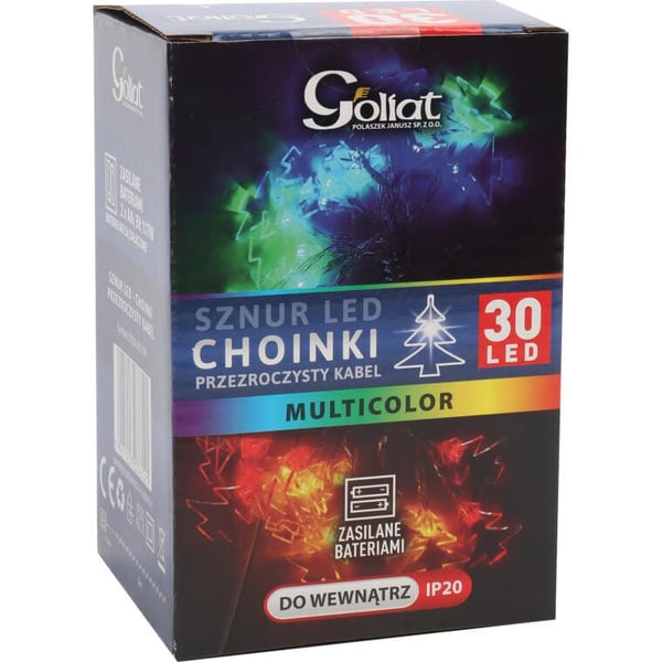 30 LED-joulukuusenvaloa, paristokäyttöisiä, monivärisiä