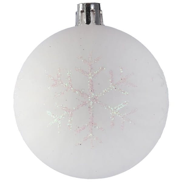 Frozen set med 9 plastkulor glitterdekoration puderrosa 6 cm