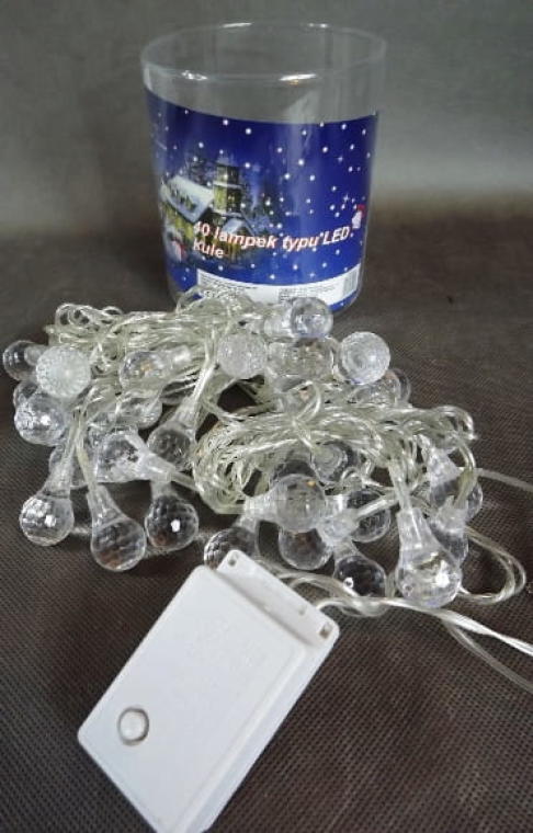 Kristalliset LED-joulukuusenvalot 40 kpl 8-toimisella ohjelmoinnilla, moniväriset, 24 V virtalähde, pituus 4 m