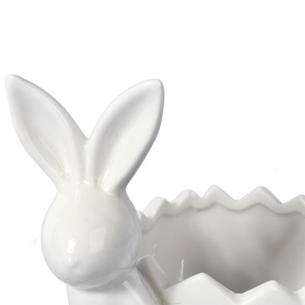 Valkoinen keraaminen pääsiäispupuhahmo 14 cm