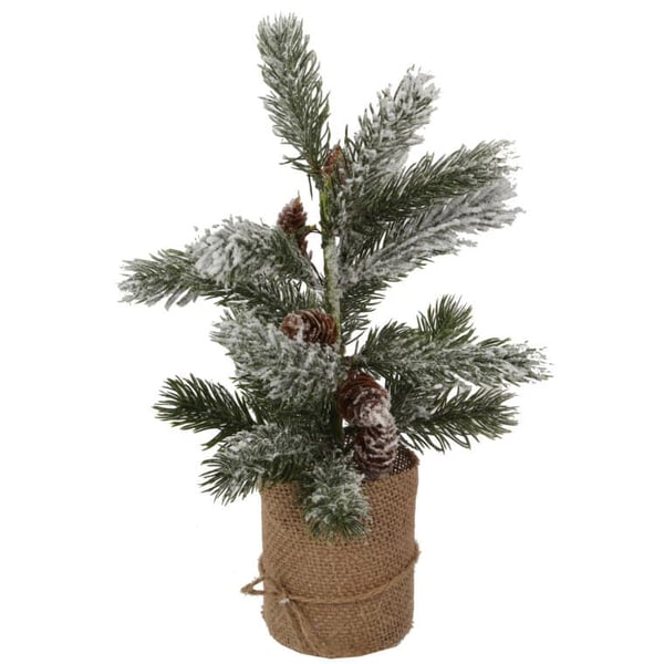 Juldekoration julgranskrans i jute, snøfuld, 38 cm