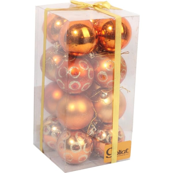 Uppsättning med 16 orange plastbollar 6 cm