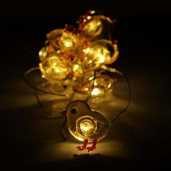 Tipujen valoseppele 10 LED-lamppua pääsiäiskeltainen